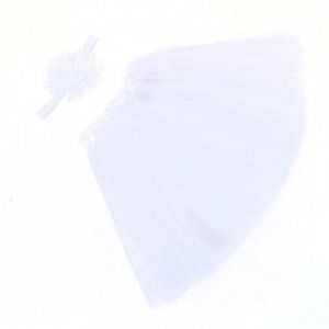 Newborn Photo Costume Photography Prop Outfit Tutu Skirt Headband White